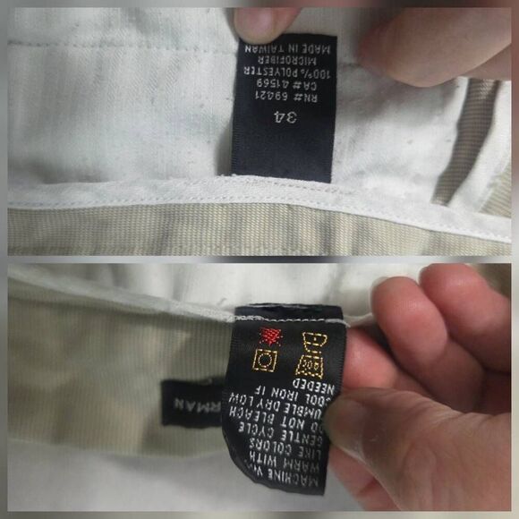 Greg Norman Men's Flat Front Khaki Beige Classic Golf Shorts Sz 34 - Picture 4 of 5